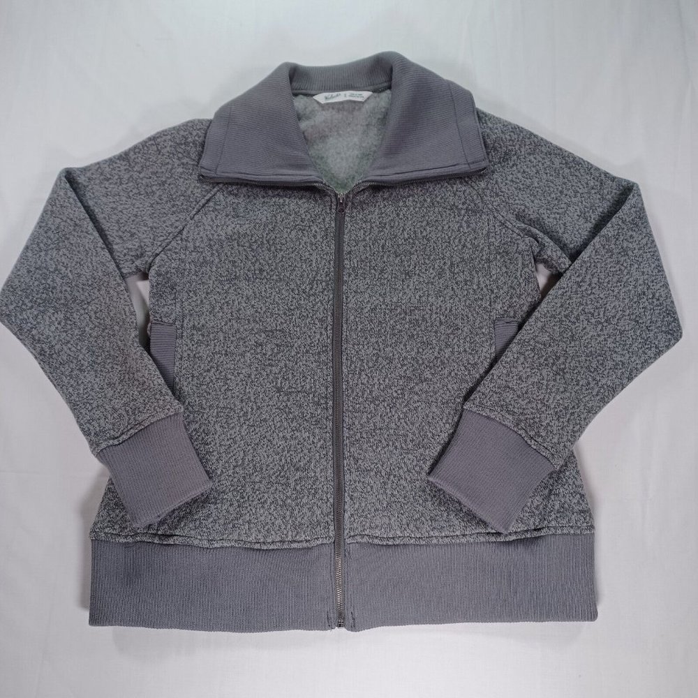 Woolrich Women's Size Medium Full Zip Fleece Jacket Coat Gray Collared Soft